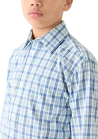 Boys 8-20 Husky Long Sleeve Comfort Poplin Shirt