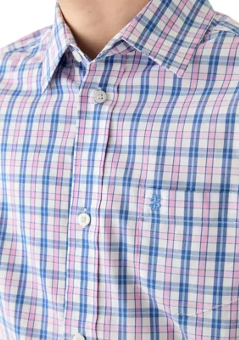 Boys 8-20 Long Sleeve Yarn Dyed Stretch Picnic Plaid Shirt