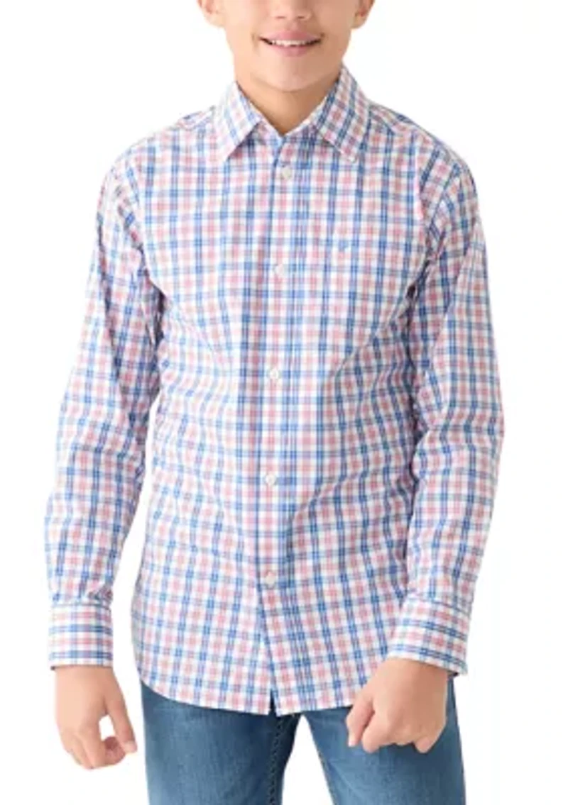 Boys 8-20 Long Sleeve Comfort Poplin Shirt