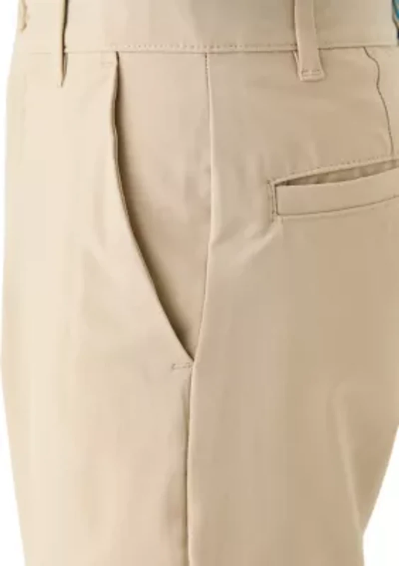 Boys 8-20 Husky Flat Front Solid Stretch Performance Shorts