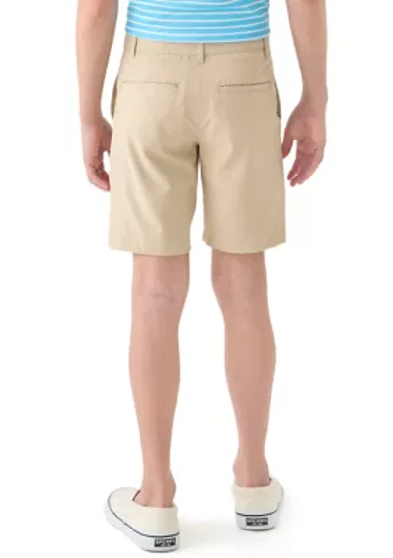 Boys 8-20 Flat Front Solid Stretch Performance Shorts