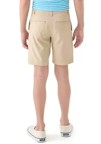 Boys 8-20 Flat Front Solid Stretch Performance Shorts