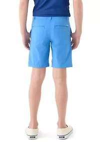 Boys 8-20 Flat Front Solid Stretch Performance Shorts