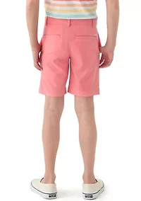 Boys 8-20 Flat Front Solid Stretch Performance Shorts