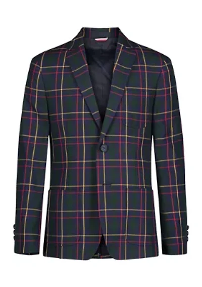 Boys 8-20 Brushed Huntsman Plaid Blazer
