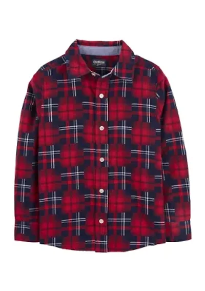 Boys 4-7 Plaid Woven Shirt