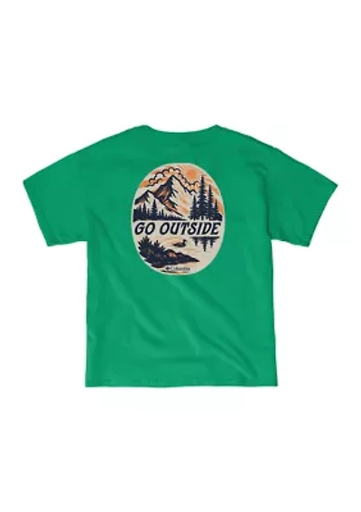 Boys 8-20 Mountain Flag Short Sleeve Shirt