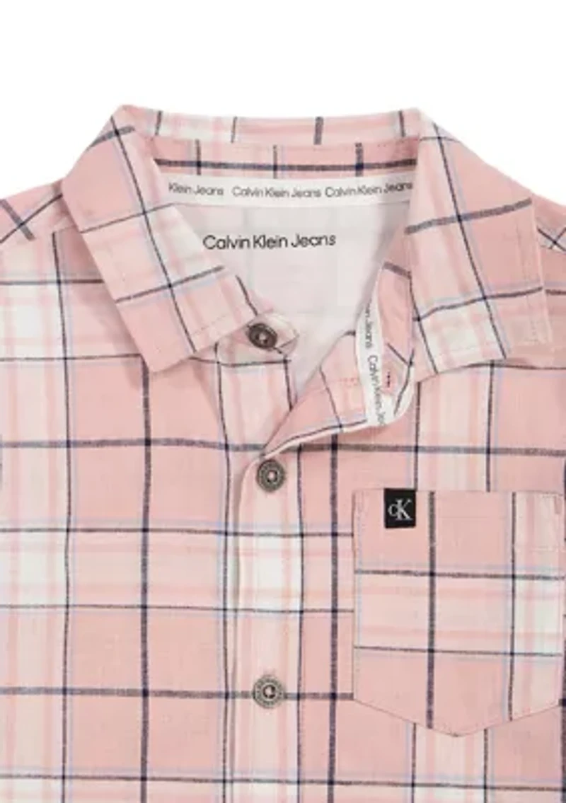 Boys 4-7 Plaid Shirt and Woven Sorts Set