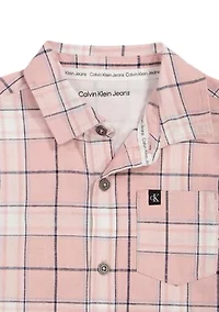 Boys 4-7 Plaid Shirt and Woven Sorts Set