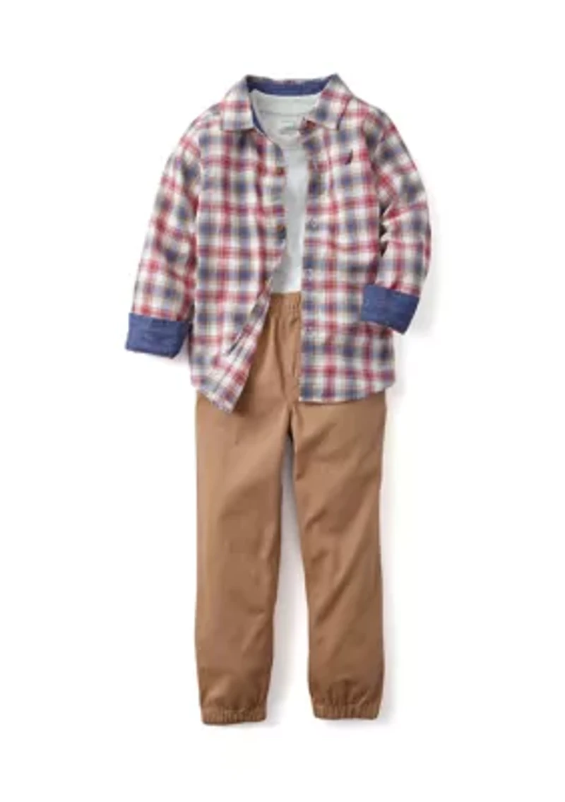 Boys 4-7 3 Piece Woven Jogger Set