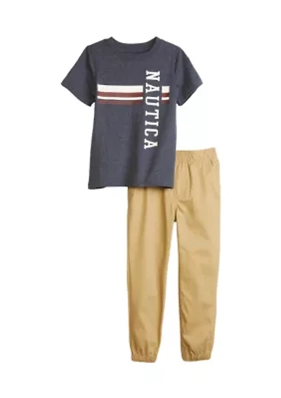 Boys 4-7 Short Sleeve T-Shirt and Jogger Pants Set