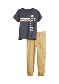 Boys 4-7 Short Sleeve T-Shirt and Jogger Pants Set
