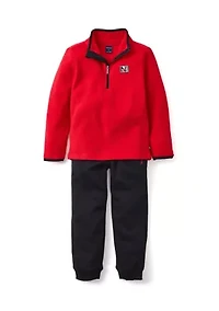 Boys 4-7 1/4 Zip Fleece Pullover and Joggers Set
