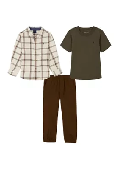 Boys 4-7 Flannel Shirt and Woven Pants Set