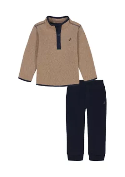Boys 4-7 Fleece Quarter Zip with Jogger Set