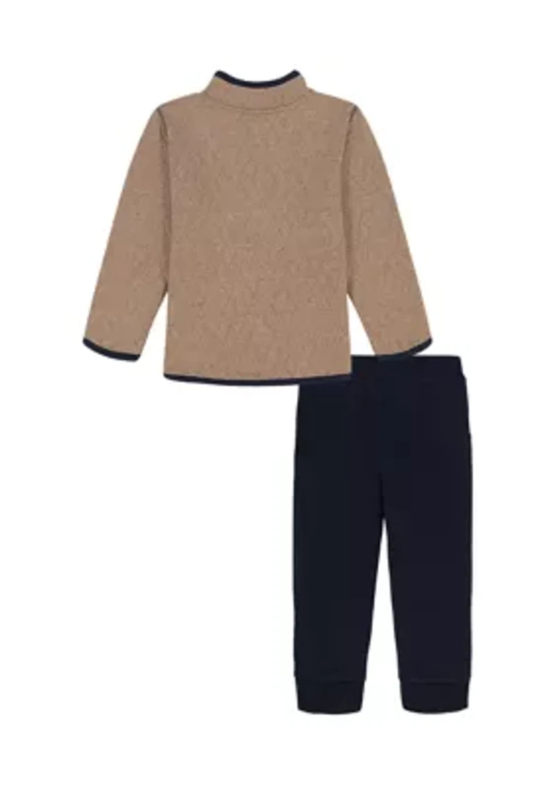 Boys 4-7 Fleece Quarter Zip with Jogger Set