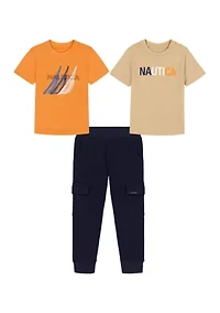 Boys 4-7 3-Piece T-Shirt and Joggers Set