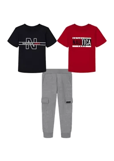 Boys 4-7 Three Piece T-Shirt and Joggers Set