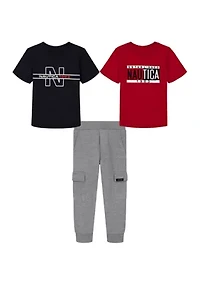 Boys 4-7 Three Piece T-Shirt and Joggers Set