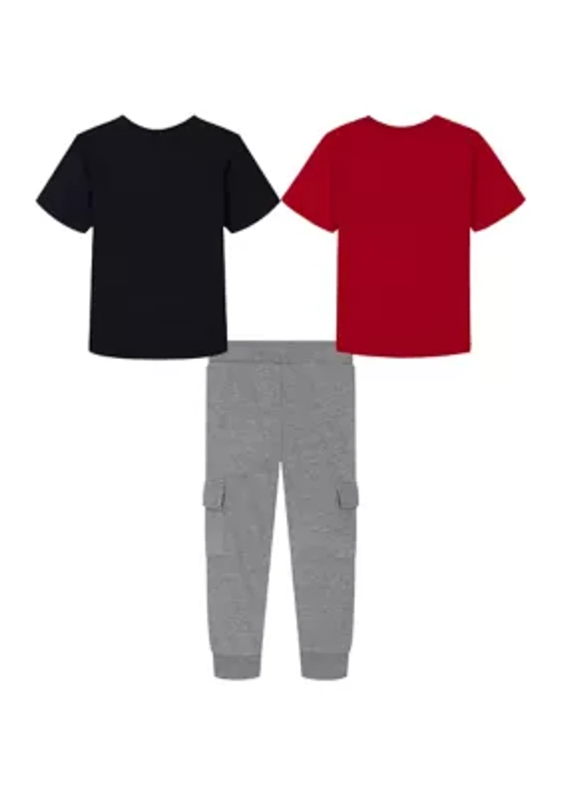 Boys 4-7 Three Piece T-Shirt and Joggers Set