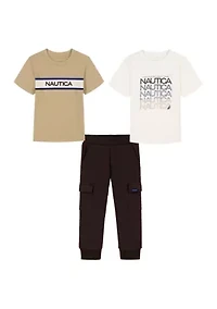Boys 4-7 Three Piece T-Shirt and Joggers Set