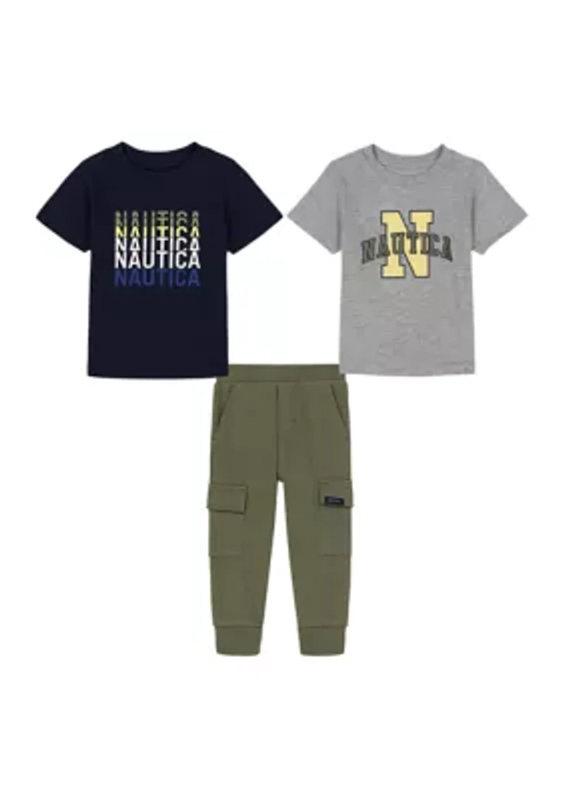 Boys 4-7 3-Piece T-Shirt with Cargo Joggers