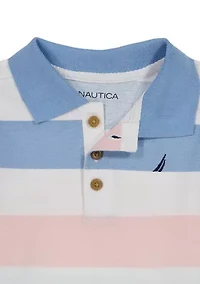 Boys 4-7 Multi Stripe Polo Shirt and Shorts Set