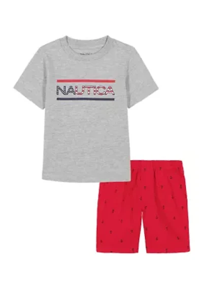 Boys 4-7 Graphic T-Shirt and Printed Shorts Set
