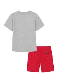 Boys 4-7 Graphic T-Shirt and Printed Shorts Set
