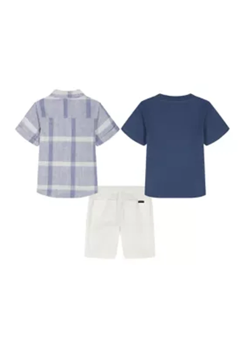 3 Piece Woven Shirt Set