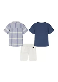 3 Piece Woven Shirt Set