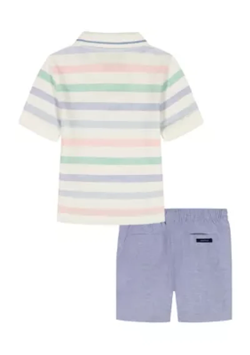 Boys 4-7 2 Piece Polo Shorts Set