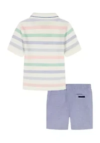 Boys 4-7 2 Piece Polo Shorts Set