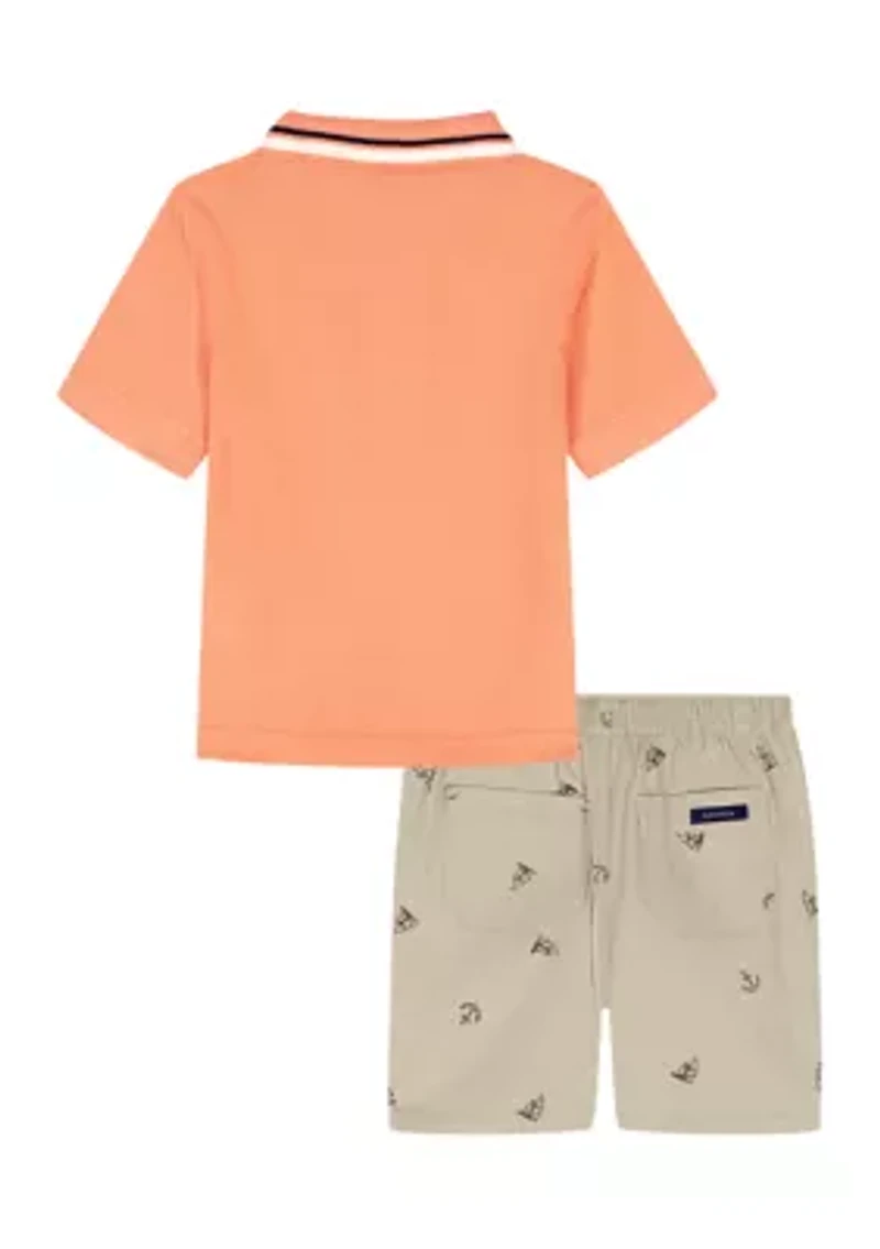Boys 4-7 2 Piece Polo Shorts Set
