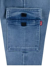 Boys 8-20 Gingham Shirt and Denim Joggers Set