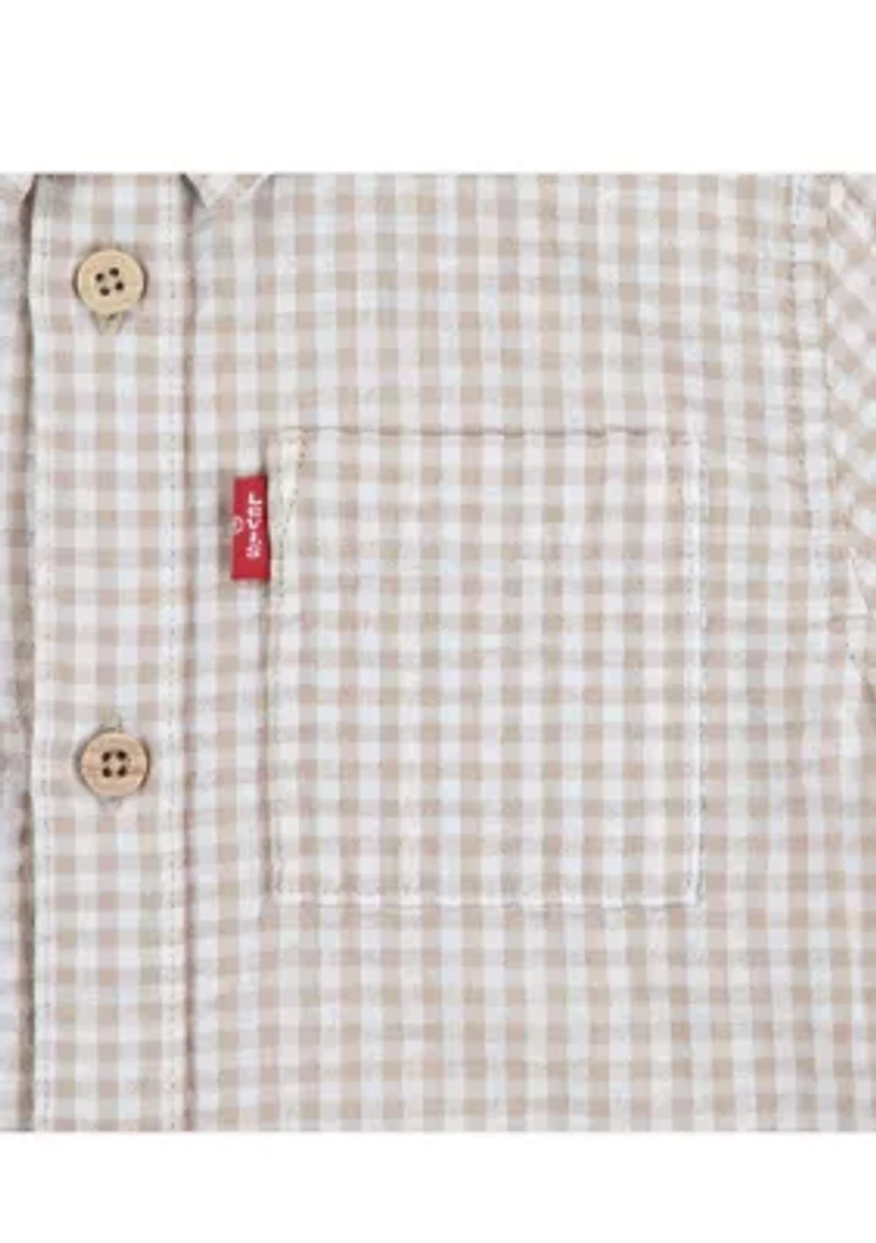Boys 8-20 Gingham Shirt and Denim Joggers Set