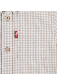 Boys 8-20 Gingham Shirt and Denim Joggers Set