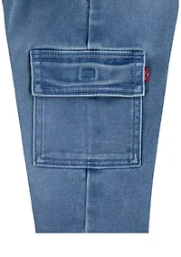 Boys 8-20 Gingham Shirt and Denim Joggers Set