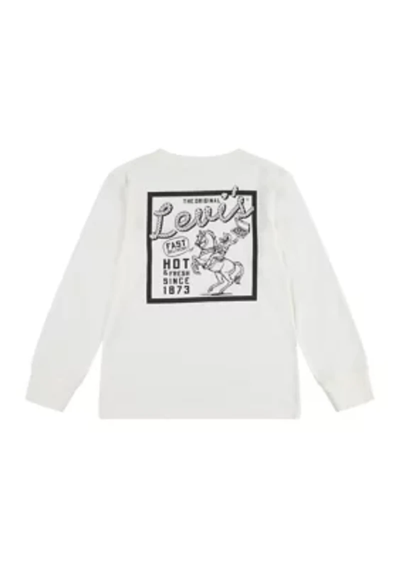 Boys 4-7 Long Sleeve Pizza Delivering Cowboy Graphic T-Shirt
