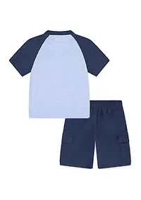 Boys 4-7 Raglan Henley Cargo Set