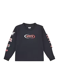 Boys 4-7 Racing Stripe Long Sleeve T-Shirt