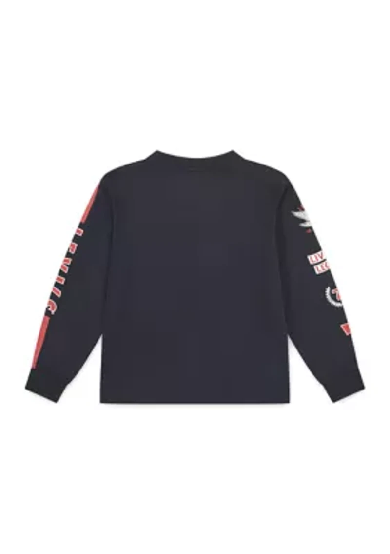 Boys 4-7 Racing Stripe Long Sleeve T-Shirt