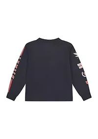 Boys 4-7 Racing Stripe Long Sleeve T-Shirt