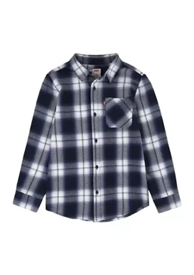 Boys 8-20 Flannel One Pocket Shirt