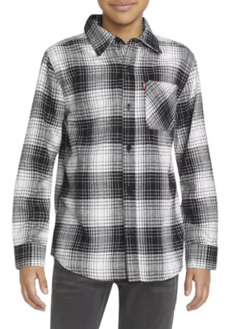 Boys 8-20 Flannel One Pocket Shirt
