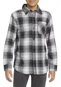 Boys 8-20 Flannel One Pocket Shirt