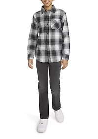 Boys 8-20 Flannel One Pocket Shirt