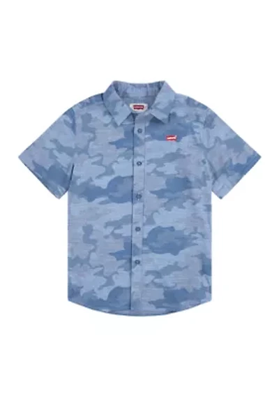 Boys 8-20 All Over Print Button Down Shirt