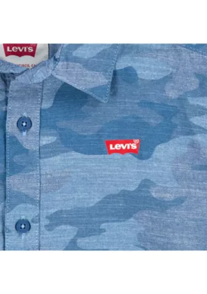 Boys 8-20 All Over Print Button Down Shirt