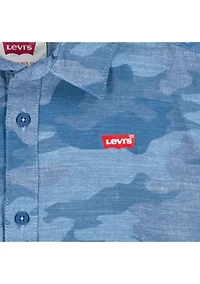 Boys 8-20 All Over Print Button Down Shirt
